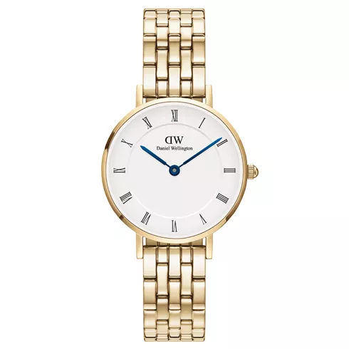 DW00100682 DANIEL WELLINGTON Petite Roman Numerals 5-Link Gold, ženski ručni sat