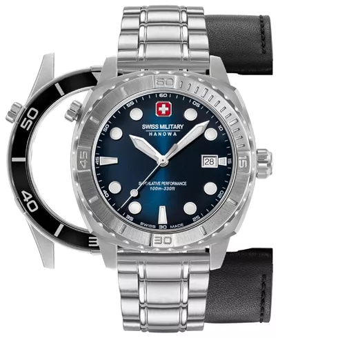 SMWGH0004001  Swiss Military Hanowa Black Marlin muški ručni sat-SET