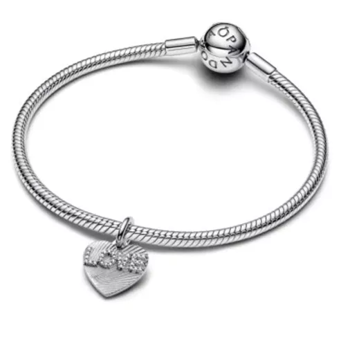 793604C01 PANDORA Engravable Love Heart Dangle privezak