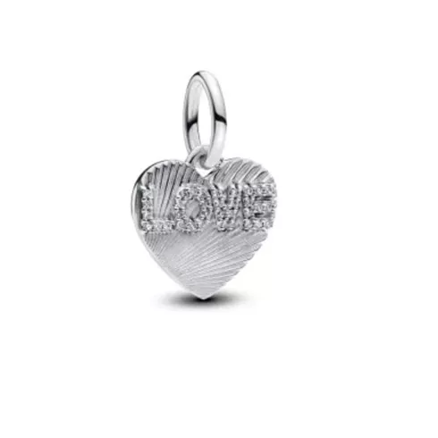 793604C01 PANDORA Engravable Love Heart Dangle privezak