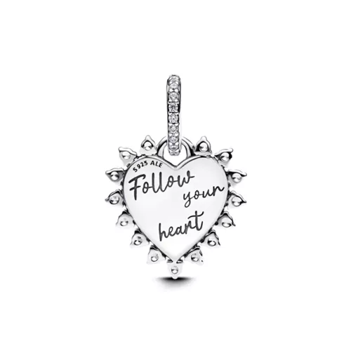 793667C01 PANDORA Spinnable Arrow Heart Dangle privezak