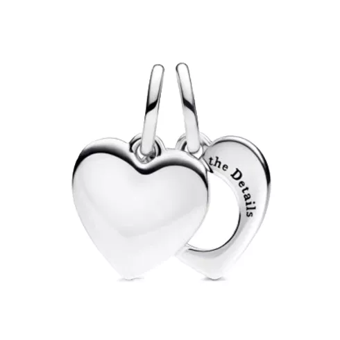 793671C00 PANDORA Engravable Heart Magnifying Glass Double Dangle privezak