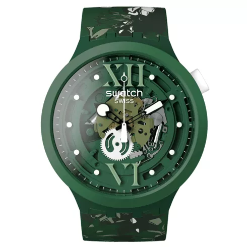 SB05G104 SWATCH Camoflower Green unisex ručni sat