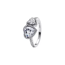 193659C01-54 PANDORA Sparkling Halo Hearts prsten