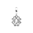 763624C01 PANDORA Four Leaf Clover Lab-Grown Diamond Dangle privezak