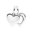 793671C00 PANDORA Engravable Heart Magnifying Glass Double Dangle privezak